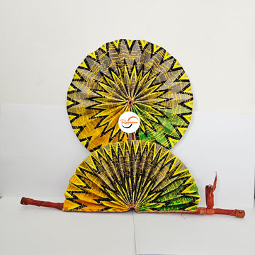 African print folding handheld fan