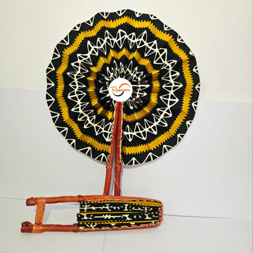 African print folding handheld fan