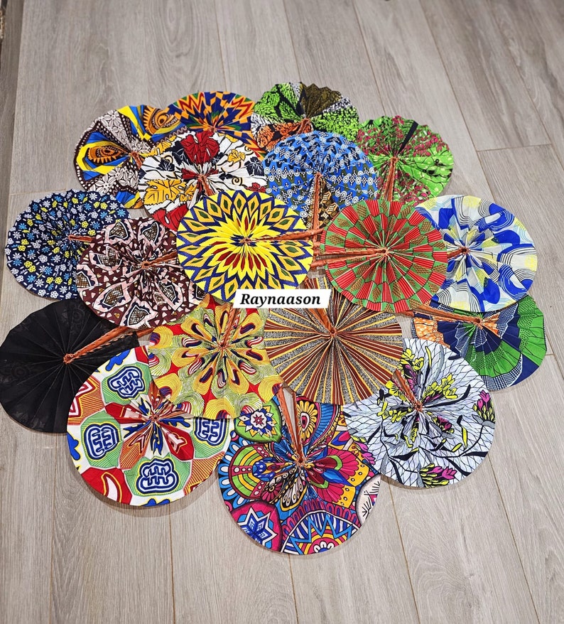 African print folding handheld fan