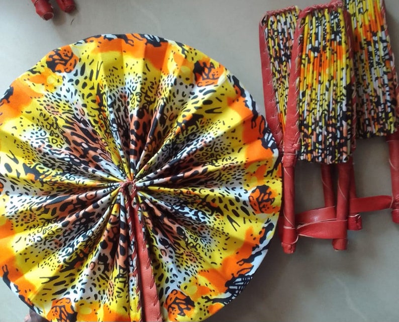 African print folding handheld fan